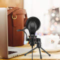 High Quality 3-IN-1Detachable Desktop Tripod Holder With Studio Mic Pop Filter Stand